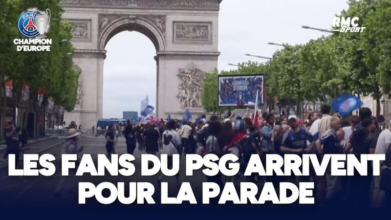 PSG 5-0 Inter : Les fans parisiens débarquent sur les Champs-Élysées pour la parade PSG 5-0 Inter : Les fans parisiens débarquent sur les Champs-Élysées pour la parade